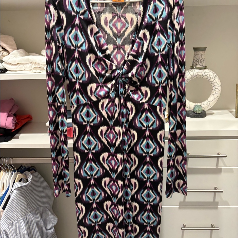 Tory Burch Multicolor Geometric Long Sleeve Dress